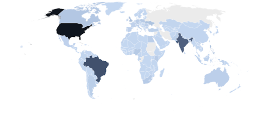 Global distribution of Kids Lab research